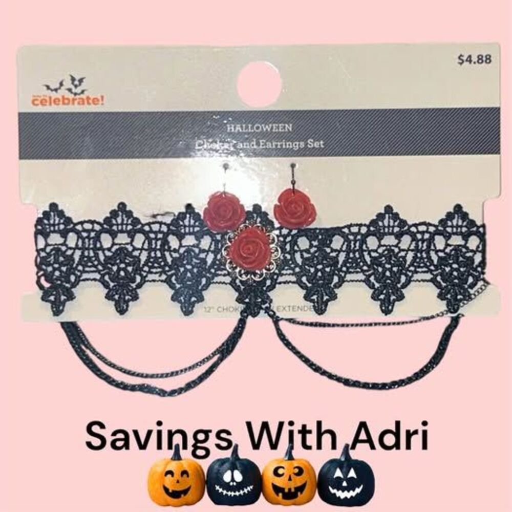 Halloween Costume Chocker and Earring Set